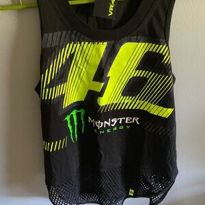 2x VR46 Racing Apparel Black and Neon Tank Tops